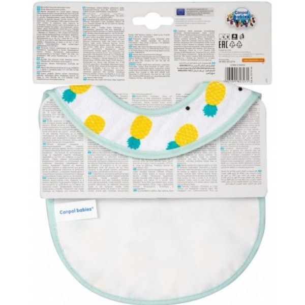 Фото - Нагрудник тканинний Canpol babies на липучці So Cool, бавовна, бірюзовий (15/114_tur)