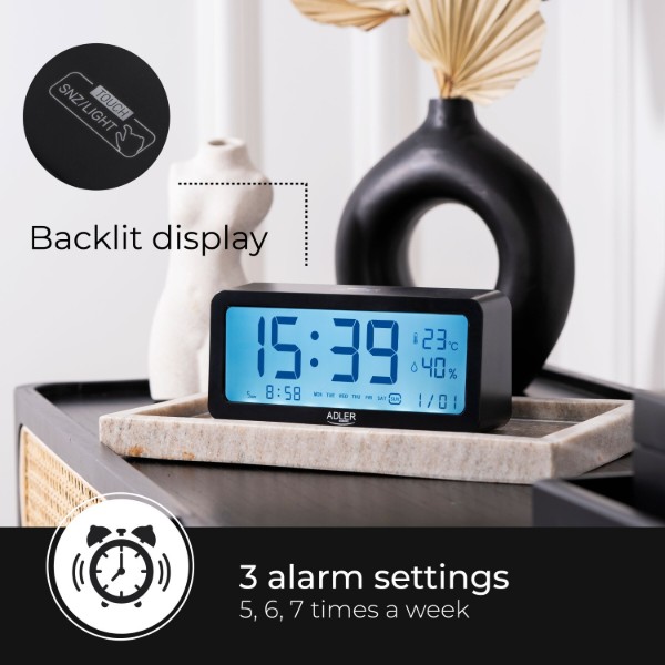 Фото - Термогигрометр Adler AD 1195 Black