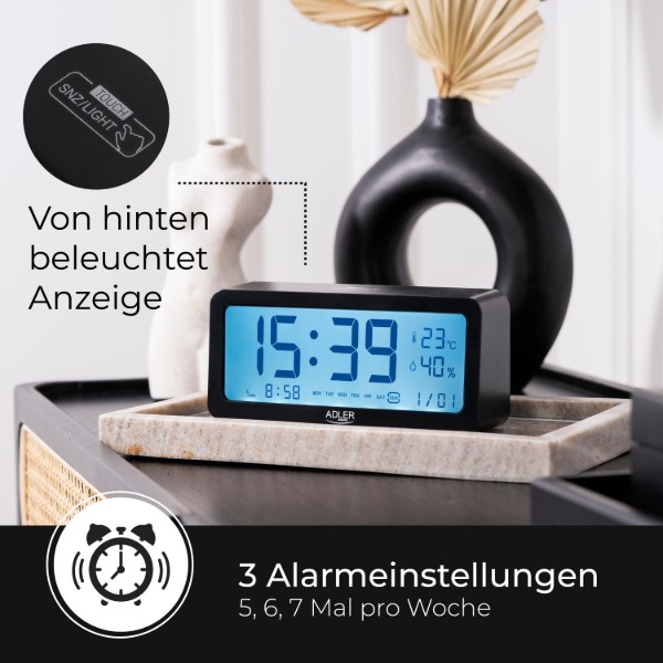Фото - Термогигрометр Adler AD 1195 Black