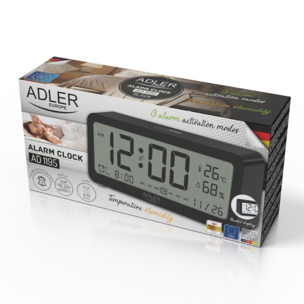 Фото - Термогигрометр Adler AD 1195 Black