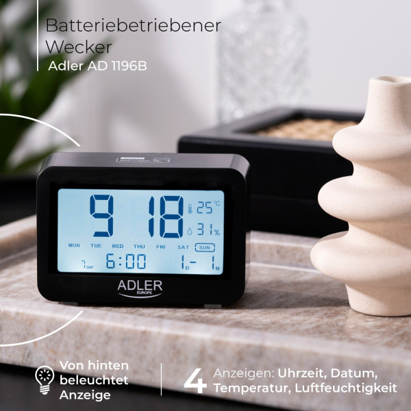 Фото - Термогігрометр Adler AD 1196 Black