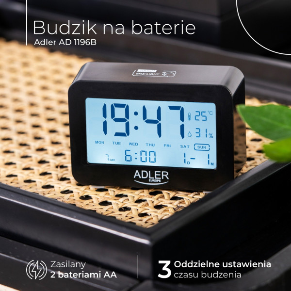 Фото - Термогігрометр Adler AD 1196 Black