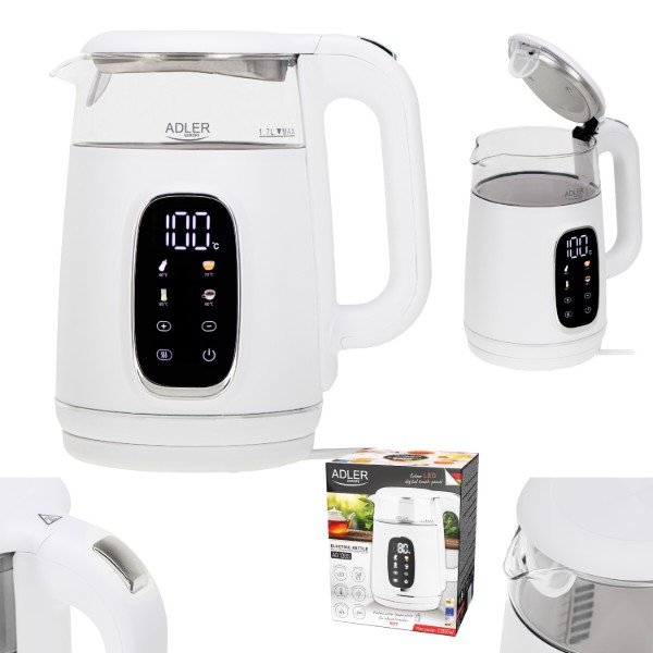 Фото - Электрический чайник Adler AD 1305 White Silver