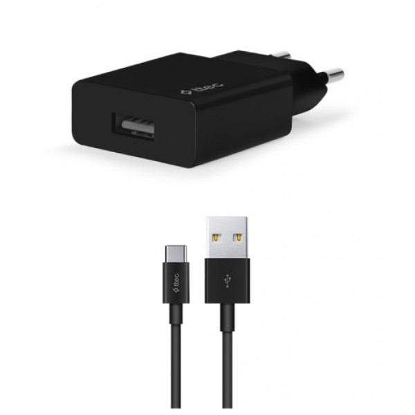 Фото - Сетевое зарядное устройство Ttec SmartCharger USB 2.1А Black (2SCS20CS) + кабель USB Type-C (2SCS20CS)