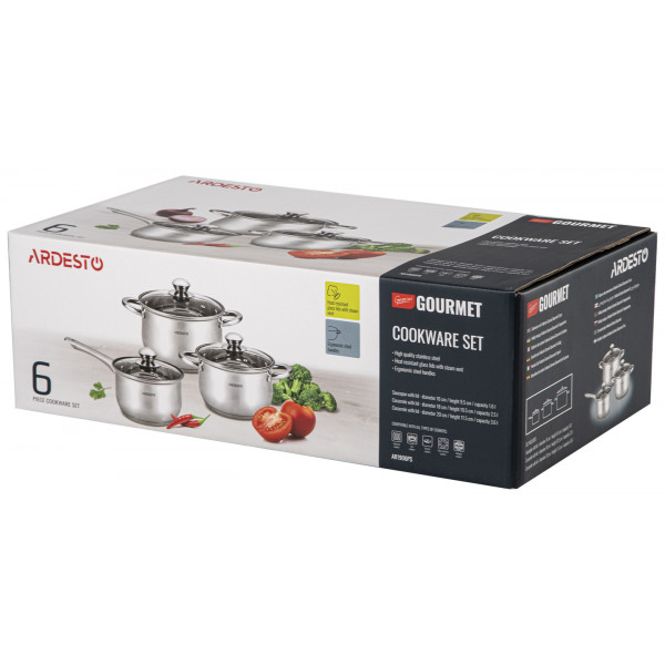 Фото - Набір посуду Ardesto AR1906PS Gemini Gourmet Varese 6 пр.