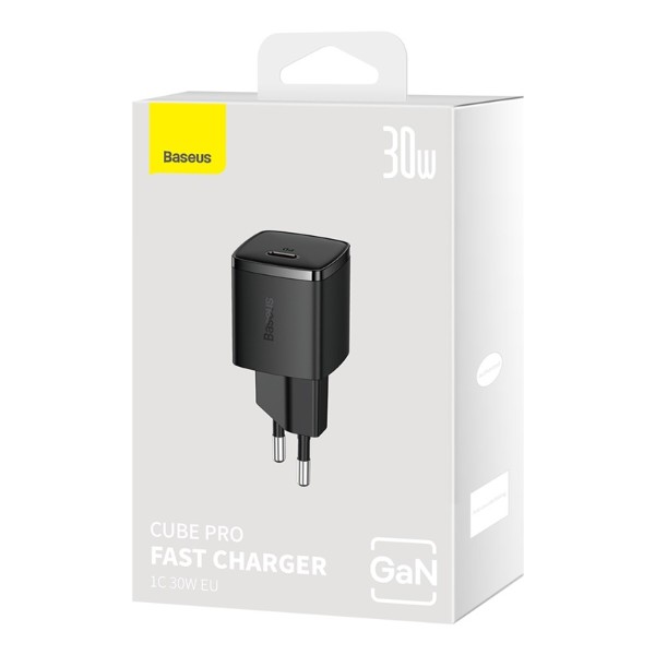 Фото - Мережевий зарядний пристрій Baseus Cube Pro Fast Charger 1C 30W EU Black (CCXF000301)