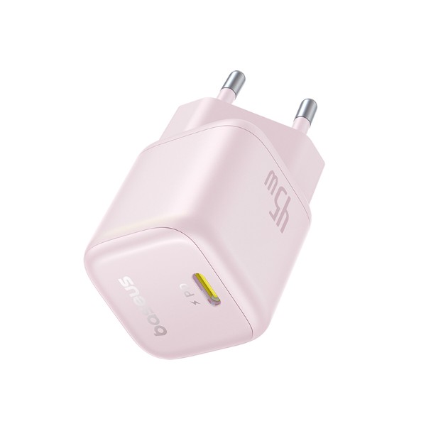 Фото - Мережевий зарядний пристрій Baseus PicoGo GaN Fast Charger 1C 45W EU Baby Pink (P10176800413-00)
