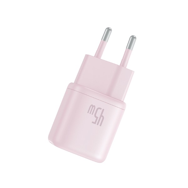 Фото - Мережевий зарядний пристрій Baseus PicoGo GaN Fast Charger 1C 45W EU Baby Pink (P10176800413-00)