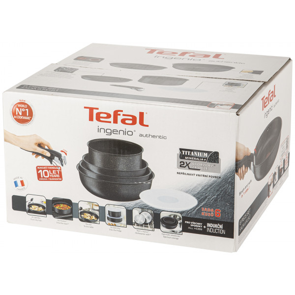 Фото - Набор посуды со съемной ручкой Tefal L6719452 Ingenio Authentic 6 пр