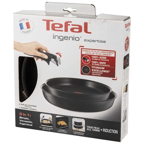 Фото - Набор сковород со съемной ручкой Tefal L6509205 Ingenio Expertise 3 пр.