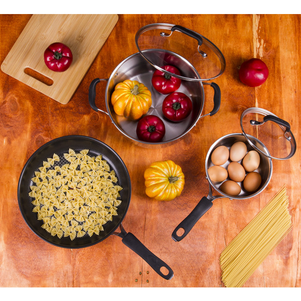 Фото - Набір посуду Tefal G7155S14 Cook & Cool 5 пр сковорода 28 см, 16/24 см