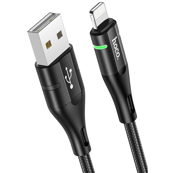 Фото - Кабель HOCO U93 USB to iP 2.4A, 1.2m Black (6931474732132)