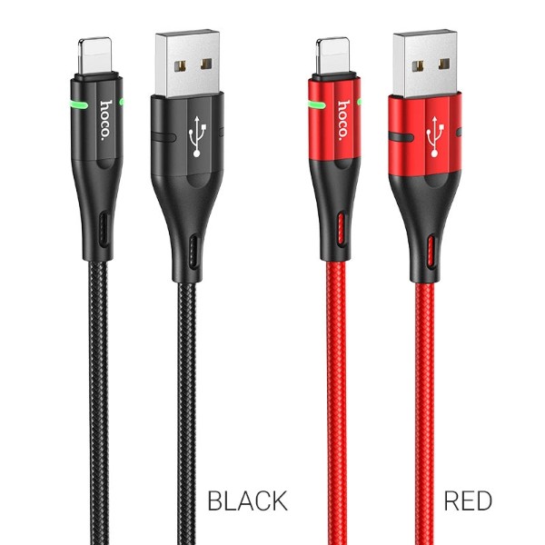 Фото - Кабель HOCO U93 USB to iP 2.4A, 1.2m Black (6931474732132)