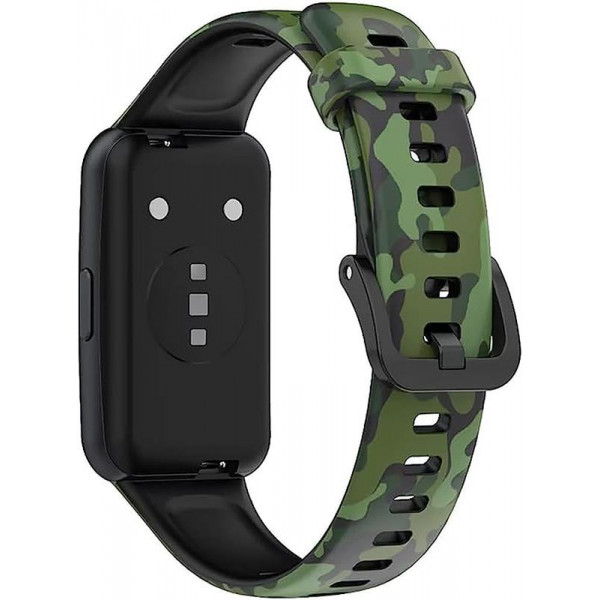 Фото - Ремінець для фітнес-браслету BeCover Modern Style for Huawei Band 7/Honor Band 7 Black-Green (709447)