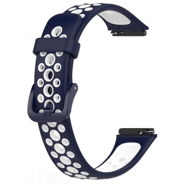 Фото - Ремінець для фітнес-браслету BeCover Vents Style for Huawei Band 7/Honor Band 7 Blue-White (709442)