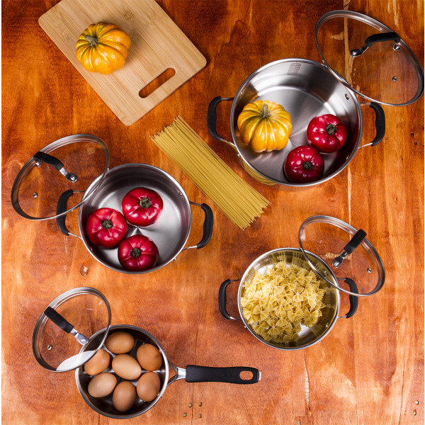 Фото - Набор посуды Tefal E493S874 Cook&Cool 8 пр., 18/20/24 см, сотейник 16 см с/кр