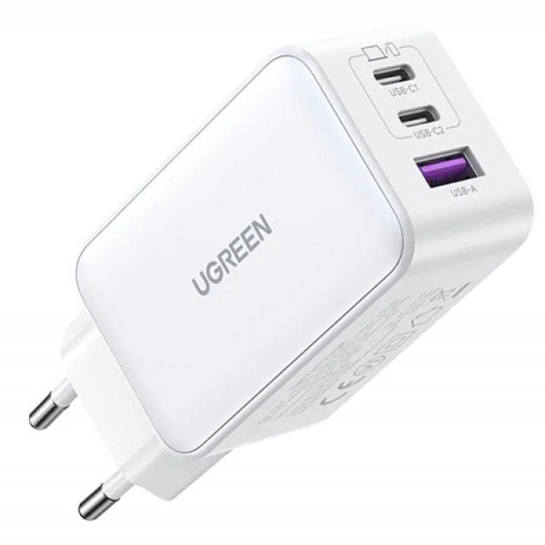 Фото - Мережевий зарядний пристрій UGREEN CD224 USB-A+2*USB-C 65W  GaN Tech Fast  White (15334)