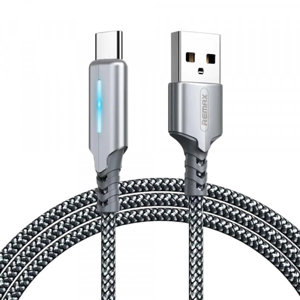 Фото - Кабель синхронізації даних Remax RC-123a Gonyu USB - USB Type-C (M/M), 2.4 A 1 м Silver (6972174151915)