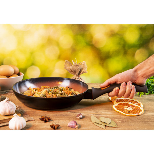 Фото - Сковорода універсальна Ardesto Terra Nature 24 см Orange/Brown (AR2724FA)