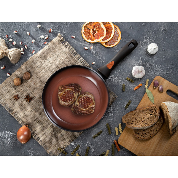 Фото - Сковорода універсальна Ardesto Terra Nature 24 см Orange/Brown (AR2724FA)