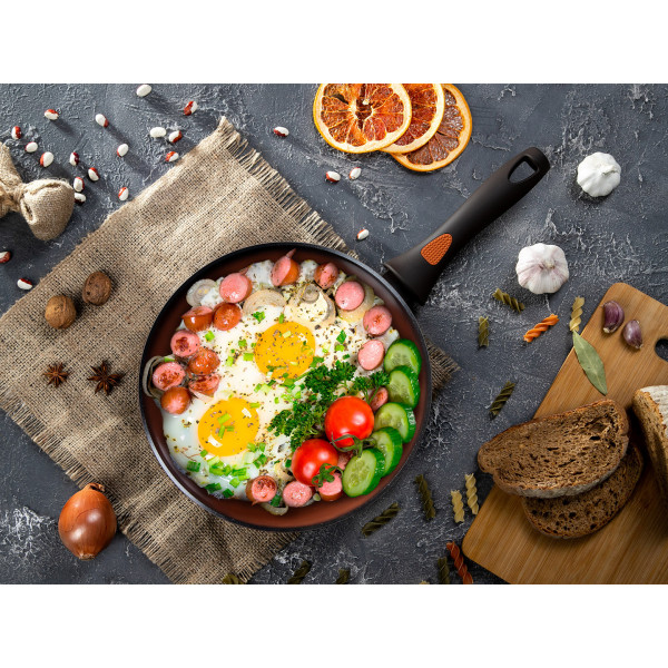 Фото - Сковорода універсальна Ardesto Terra Nature 26 см Orange/Brown (AR2726FA)