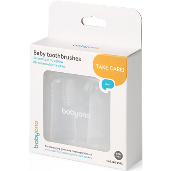 Фото - Зубна щітка мануальна дитяча BabyOno 2 шт. Прозорий (1545)