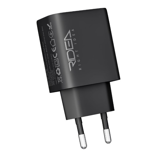 Фото - Сетевое зарядное устройство Ridea Turbo Pro 2USB-C QC/PD 36W Black (RW-36120)