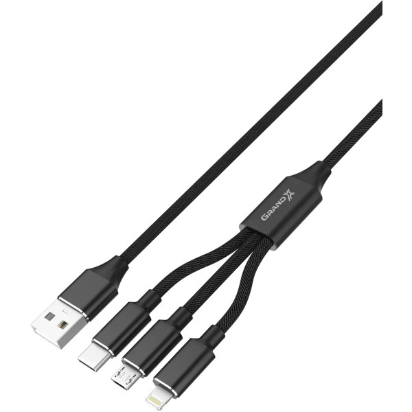 Фото - Кабель Grand-X PX-31B 2.4-3A, 1m (3000001617013)