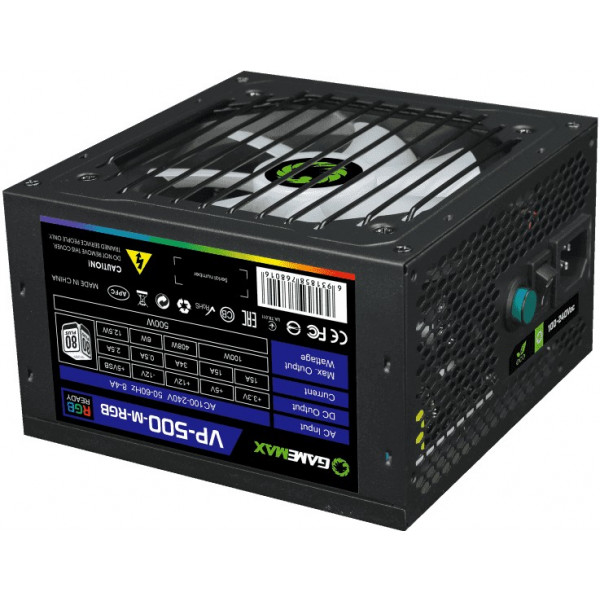 Фото - Блок живлення для ПК Gamemax ATX 500W 80+ (VP-500-M-RGB)