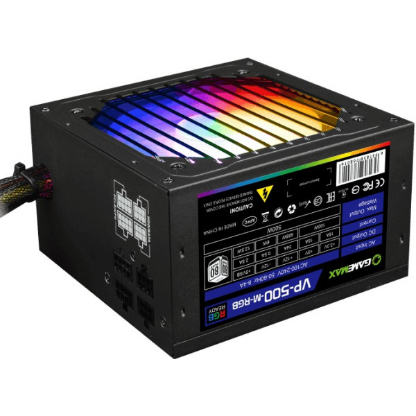 Фото - Блок живлення для ПК Gamemax ATX 500W 80+ (VP-500-M-RGB) Фото - Блок живлення для ПК Gamemax ATX 500W 80+ (VP-500-M-RGB)