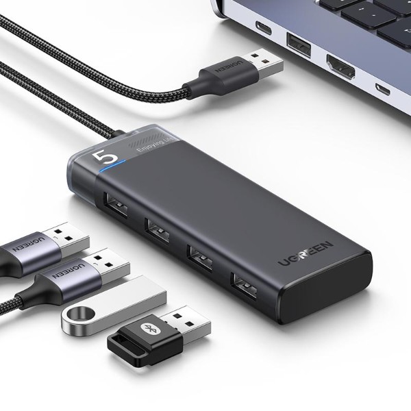Фото - Хаб USB UGREEN CM653 4xUSB 3.2 Gen1 Ports Black (15548)