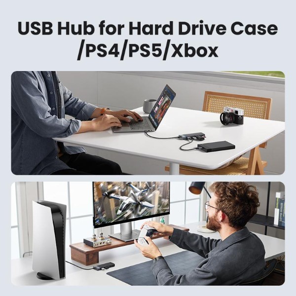 Фото - Хаб USB UGREEN CM653 4xUSB 3.2 Gen1 Ports Black (15548)