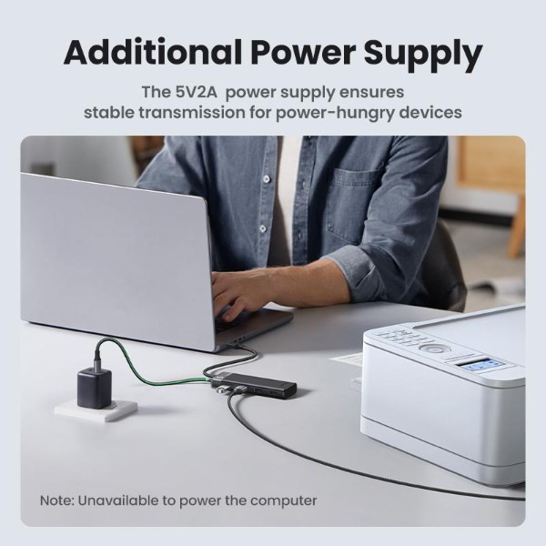 Фото - Хаб USB UGREEN CM653 4xUSB 3.2 Gen1 Ports Black (15548)