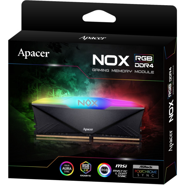 Фото - Память DDR Apacer DDR4 2x16GB/3600 Apacer NOX RGB Black (AH4U32G36C25YNBAA-2)