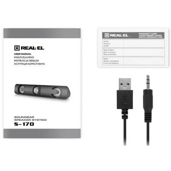 Фото - Комп'ютерна акустика звичайна 2.0 REAL-EL S-170 Black