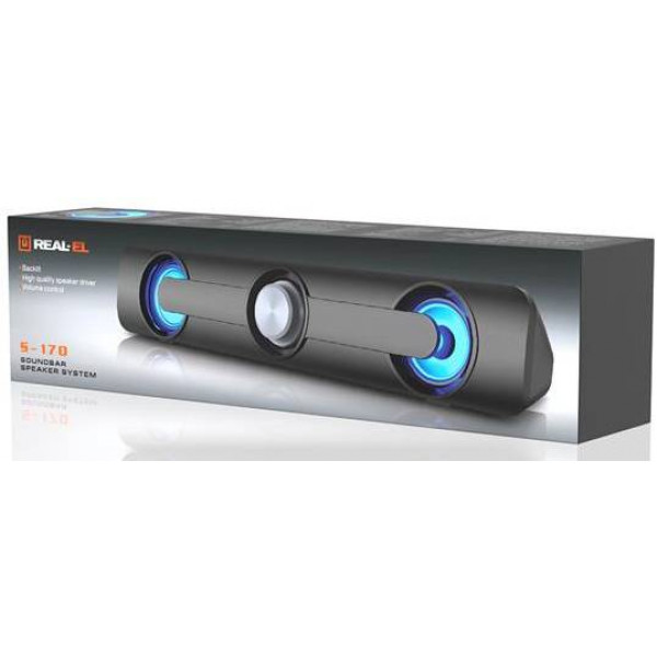 Фото - Комп'ютерна акустика звичайна 2.0 REAL-EL S-170 Black