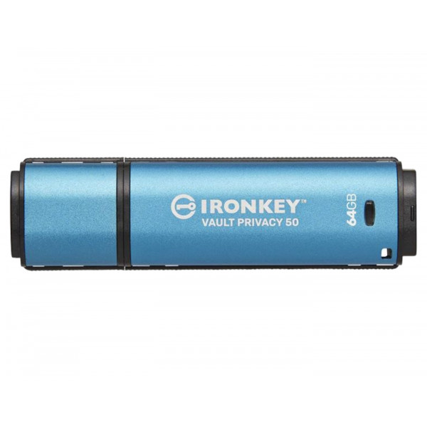 Фото - Флеш USB Kingston 3.2 64GB IronKey Vault Privacy 50 Type-A Blue (IKVP50/64GB)