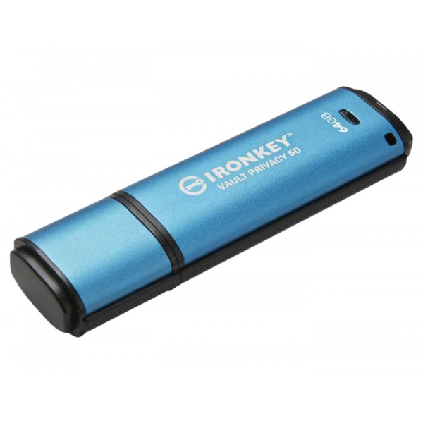 Фото - Флеш USB Kingston 3.2 64GB IronKey Vault Privacy 50 Type-A Blue (IKVP50/64GB)