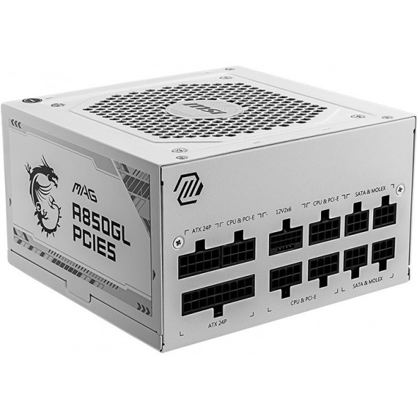 Фото - Блок питания для ПК MSI MAG A850GL PCIE5 WHITE Фото - Блок питания для ПК MSI MAG A850GL PCIE5 WHITE
