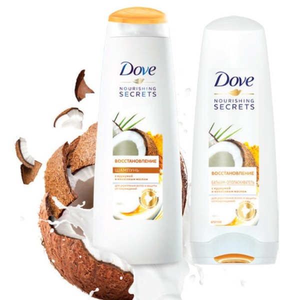 Фото - Бальзам для волосся DOVE Nourish secrets Відновлення Куркума і кокосове масло 350 мл