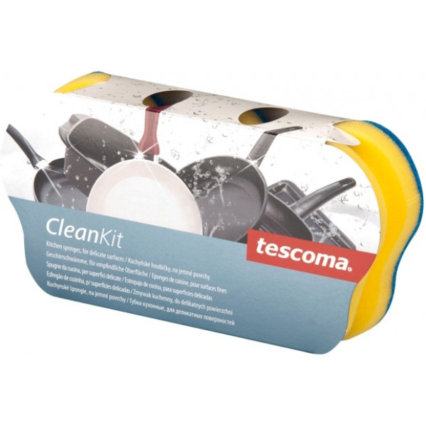 Фото - Губка для миття посуду поролонова tescoma 900652 Clean Kit 3 шт. для делікатних поверхонь