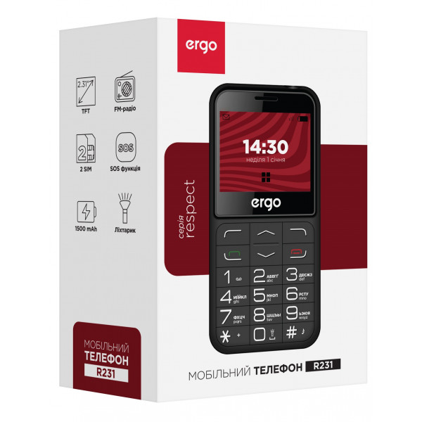 Фото - Мобильный телефон Ergo R231 Dual Sim Black