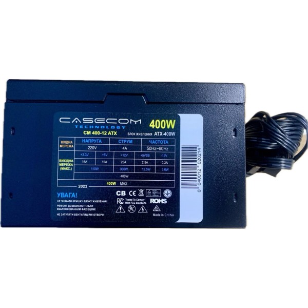 Фото - Блок живлення для ПК CASECOM CM 400-12 ATX
