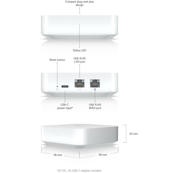 Фото - Маршрутизатор інтернет LAN Ubiquiti Unifi UXG-Lite