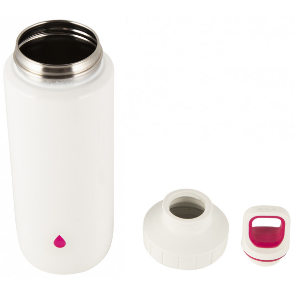 Фото - Бутылка для воды Tefal K3194512 Drink2go Light Steel 0,6 л White/Pink