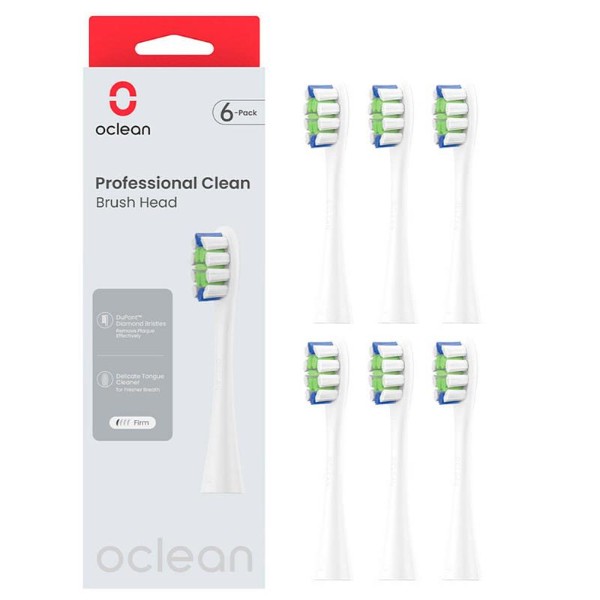 Фото - Насадка для зубной щетки Oclean P1C1 W06 Professional Clean Brush Head White 6 шт. (6970810553802)