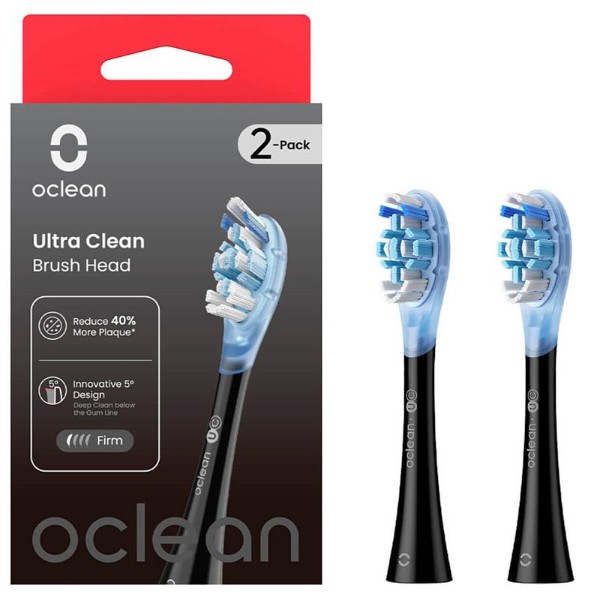 Фото - Насадка для зубної щітки Oclean UC02 B02 Ultra Clean Brush Head Black 2 шт. (6970810553543)