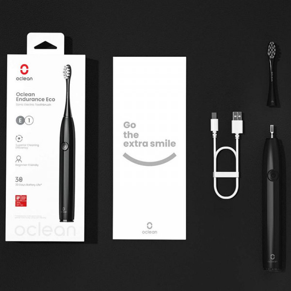 Фото - Зубна щітка електрична Oclean Endurance Eco Electric Toothbrush Black (6970810553321)
