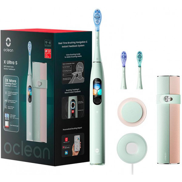 Фото - Зубна щітка електрична Oclean X Ultra Set Green (OLED) (6970810553505)