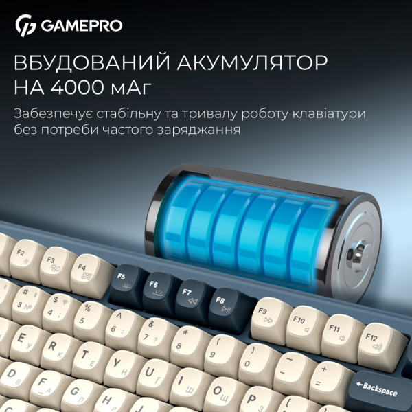 Фото - Клавіатура бездротова ігрова GamePro Asgard Yord Keychron Super Blue (MK266BL)